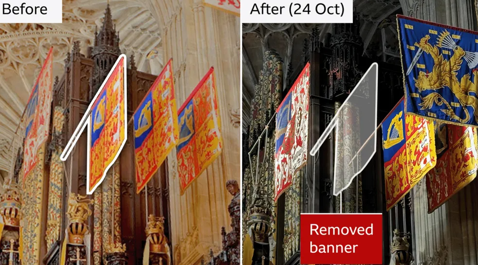 Eltávolították András herceg címeres zászlaját a windsori kastély kápolnájából