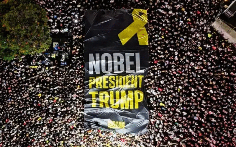 🇮🇱 Izraeliek Trumpot éltették a hatalmas tel-avivi tüntetésen a Gázából várható túszszabadítás előtt