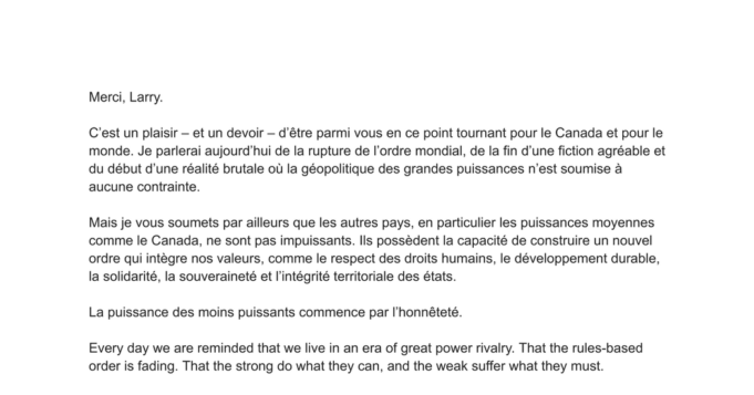 Átirat: Mark Carney kanadai miniszterelnök bírálja az Egyesült Államok elsőbbségét
