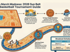 2026 Sun Belt Tournament menetrend: zárójelek, dátumok, helyszínek és nyomtatható PDF| mobilit.hu