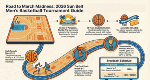 2026 Sun Belt Tournament menetrend: zárójelek, dátumok, helyszínek és nyomtatható PDF| mobilit.hu