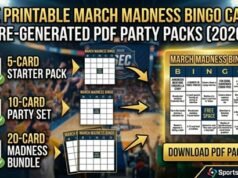 Ingyenes nyomtatható March Madness Bingo kártyák (PDF Party Pack)| mobilit.hu